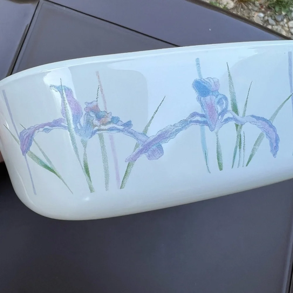 Vintage 80s CorningWare Shadow Iris Square Casserole Baking Dish- 1 Liter